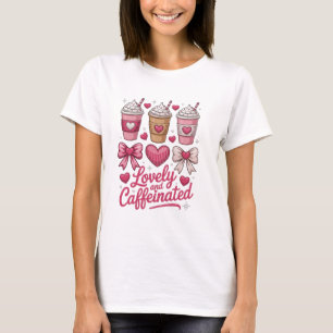 Rolig älskvärd och koffeiniserad söt Alla hjärtans T Shirt
