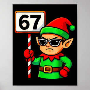 Rolig Alv Sex Sju 6 7 Meme Jul Kostym 67 Poster