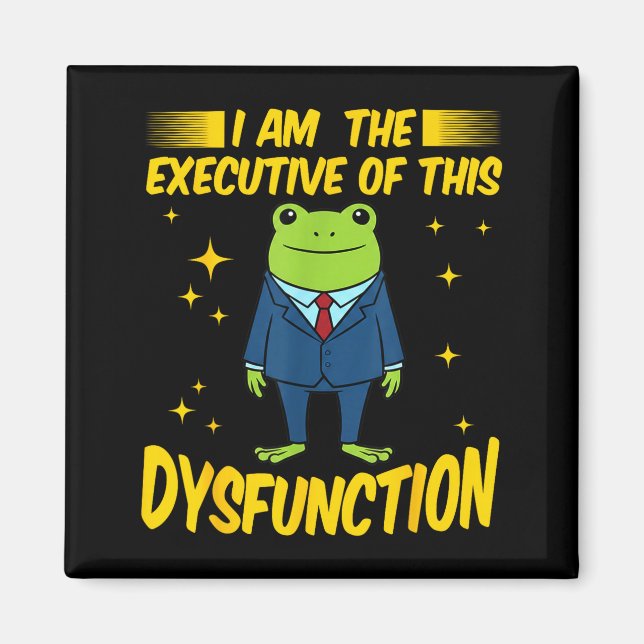 Rolig Am Exekutiv Dysfunktion Groda Meme Magnet (Framsidan)