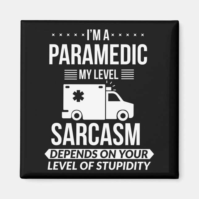 Rolig ambulanspersonal present magnet (Framsidan)
