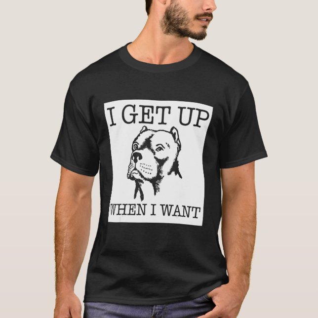 Rolig American Pit Bull Terrier hund T Shirt (Framsida)