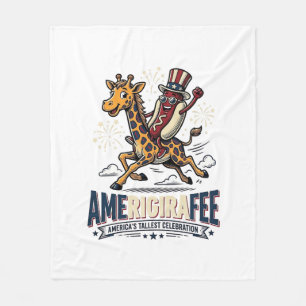 Rolig Amerigiraffapatriotisk Giraffkorv Tröja Fleecefilt