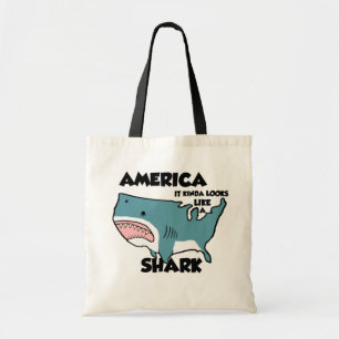 Rolig Amerika-haj shopping bag! Tygkasse