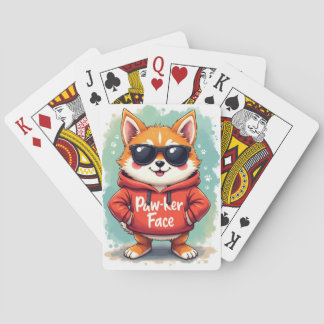 Rolig amerikansk Akita Solglasögon Hoodie Kawaii Casinokort