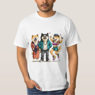 Rolig amerikansk Akita-tröja Söt hund Trio Tee