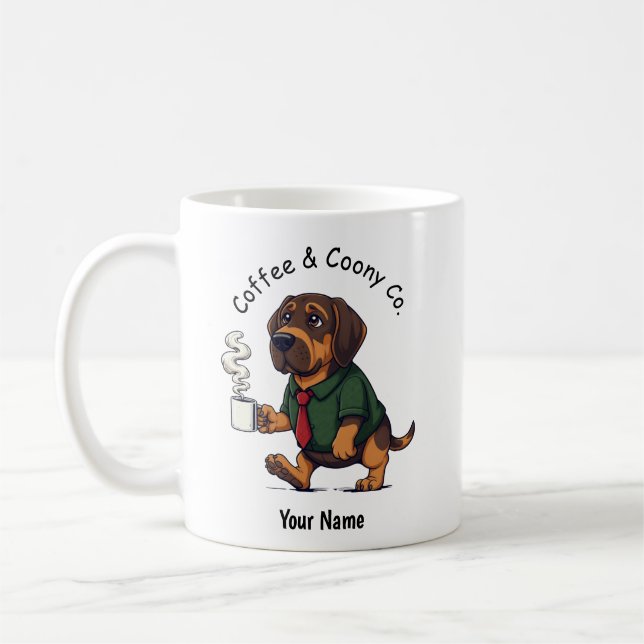 Rolig amerikansk engelsk Coonh Affärsdräkt Kaffe  Kaffemugg (Vänster)