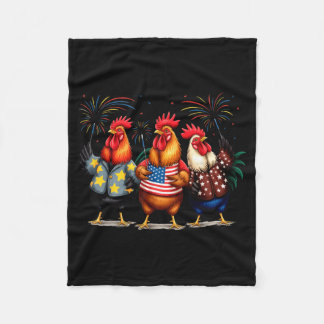 Rolig amerikansk flagg rooster självständighetsdag fleecefilt