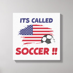 Rolig amerikansk flagga det heter fotboll inte ame canvastryck