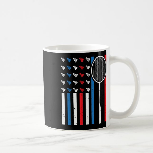 Rolig amerikansk flagga med shuttle vintage badmin kaffemugg (Höger)