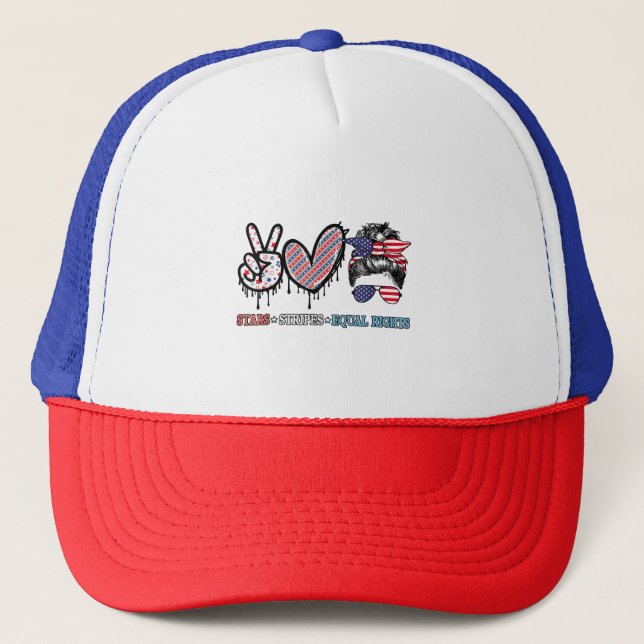 Rolig amerikansk flagga patriotisk keps (Framsida)