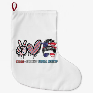Rolig amerikansk flagga patriotisk stor julstrumpa