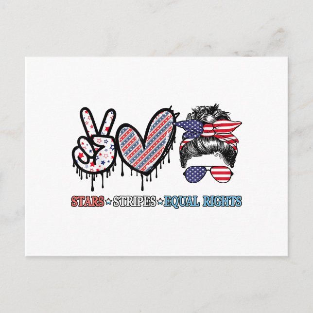 Rolig amerikansk flagga patriotisk vykort (Framsida)