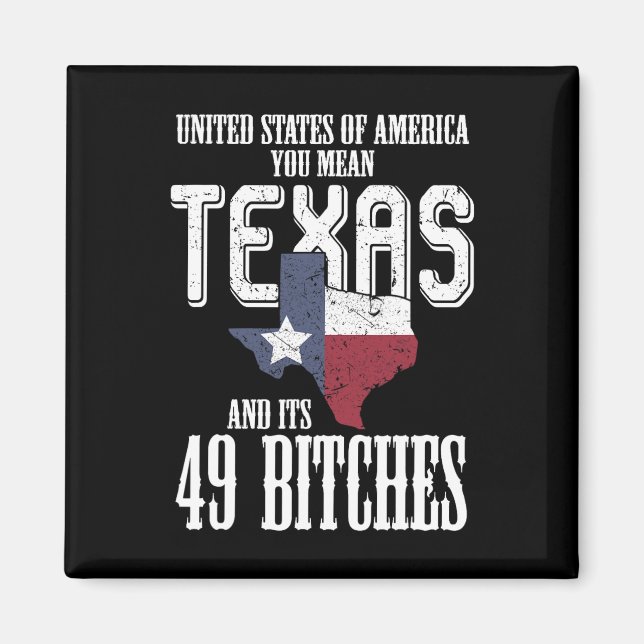 Rolig amerikansk flagga USA Texas  Magnet (Framsidan)