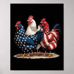 Rolig amerikansk flagghane självständighetsdag 4 j poster