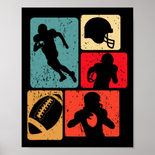 Rolig amerikansk fotbollsspelare fält spel entusia poster