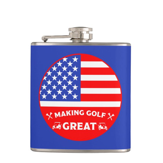 Rolig amerikansk golfspelare fickplunta (Framsidan)