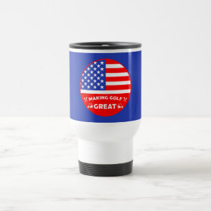 Rolig amerikansk golfspelare resemugg