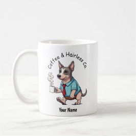 Rolig amerikansk hårlös affärsdress kaffe kaffemugg