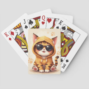 Rolig amerikansk korthår Kawaii katt Casinokort