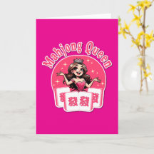 Rolig amerikansk Mahjong-drottning rosa krona desi