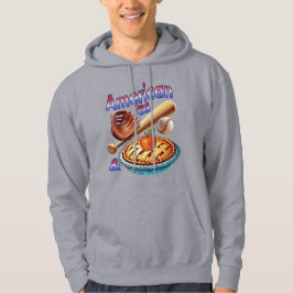 Rolig amerikansk som baseboll och äppelpaj  hoodie