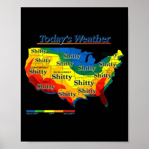 Rolig amerikansk väderkartparodi dagens prognos hu poster