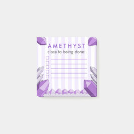 Rolig amethystkristall att göra checklista post-it block