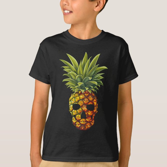 Rolig Ananas Frukt Skalle  T Shirt (Framsida)