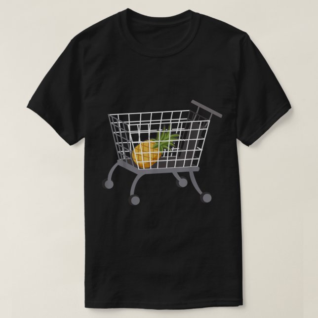 Rolig Ananas i Kundvagn Design T Shirt (Design framsida)