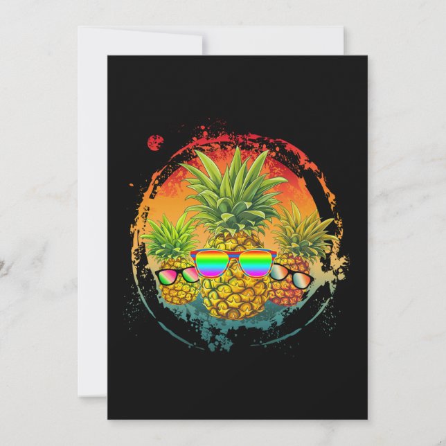Rolig Ananas Sommarstämning Inbjudningar (Framsida)