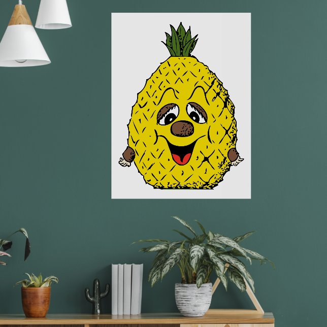 Rolig Ananas Tecknad Ansikte Foodie, ZSSG Poster (Vardagsrum 1)