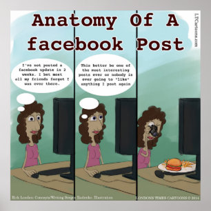 Rolig Anatomi Av Ett facebook-inlägg Poster