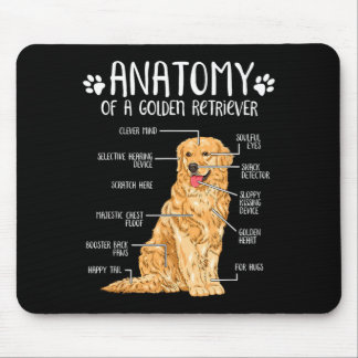 Rolig anatomi golden retriever hundälskare musmatta