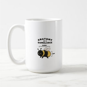 Rolig Anatomi Hos En Humla Blebee Bum Söt Kaffemugg