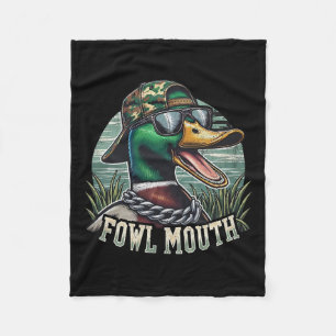 Rolig andjägare skjorta Fowl Mouth Duck Hunting Go Fleecefilt
