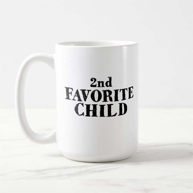 Rolig andra favorit barn syskon son dotter  kaffemugg (Vänster)