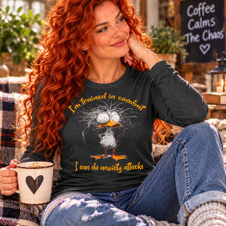 Rolig Ångest Anka Stridshumor Mental Hälsa Citat T Shirt
