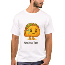 Rolig Ångest Taco Söt Akvarell Illustration
