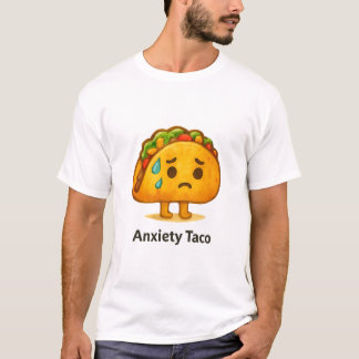 Rolig Ångest Taco Söt Akvarell Illustration T Shirt