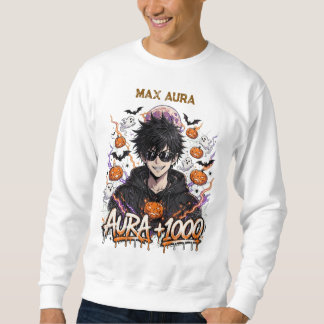 Rolig Anime Halloween Pojke Aura Plus 1000 Spöklik Lång Ärmad Tröja