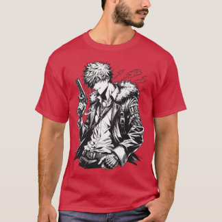 Rolig Anime Punk-figur T Shirt