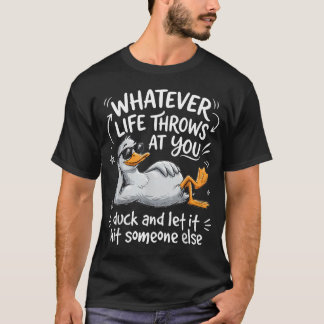 Rolig Anka Citat Humor ns Tecknad T Shirt