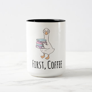 Rolig Anka "Första Kaffet" Mugg – Söt Morgon Kaffe