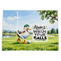 Rolig anka golfspelare Tvätta Alltid Dina Bollar