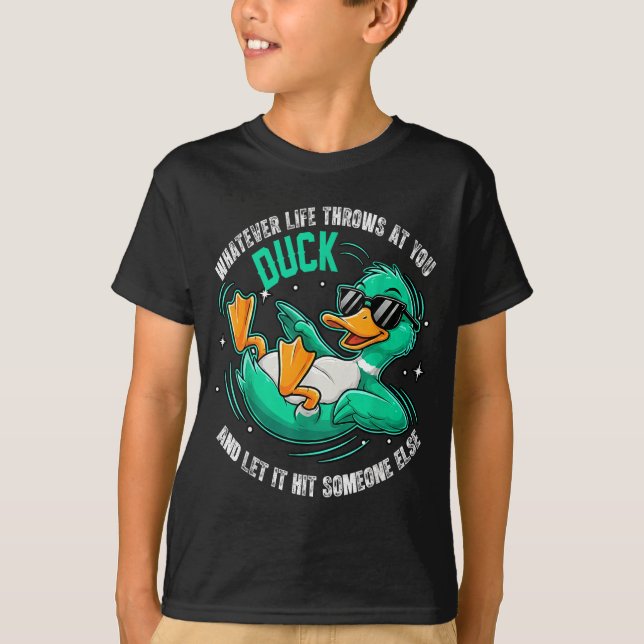 Rolig anka grafiska t-shirts män kvinnor tonåringa (Framsida)