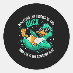 Rolig Anka Grafiska T-shirts Män Kvinnor Tonåringa Runt Klistermärke