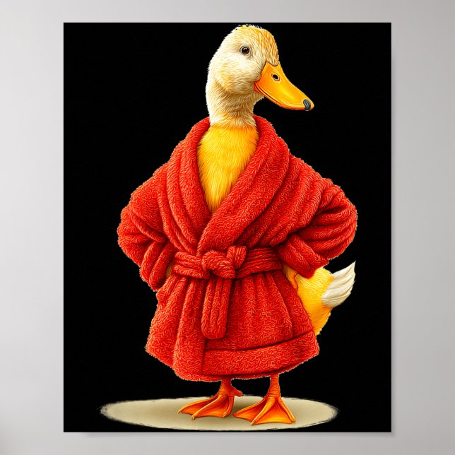 Rolig anka i röda pyjamas för gås och sängkläder poster (Framsidan)