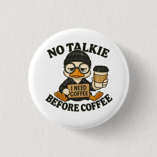 Rolig Anka Inget Snack Före Kaffe Söt Kaffe Kärlek Knapp