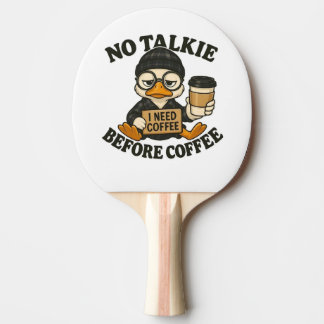 Rolig Anka Inget Snack Före Kaffe Söt Kaffe Kärlek Pingisracket