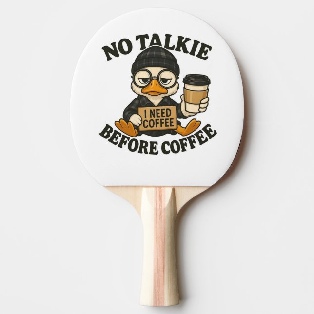 Rolig Anka Inget Snack Före Kaffe Söt Kaffe Kärlek Pingisracket (Framsidan)
